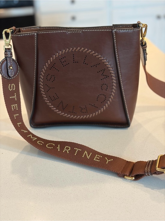Stella McCartney Handbags - Stella McCartney Cognac Brown Perforated Logo bag- hard to find #stellamccartney